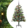 vidaXL Umestno božično drevo z LED lučmi Zelena 150 cm PVC in kovina