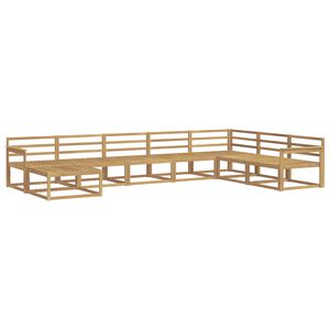 vidaXL Zunanja garnitura za sedenje 8 pcs Bela Masiven les akacije