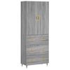 vidaXL Visoka komoda siva sonoma 69,5x34x180 cm inženirski les