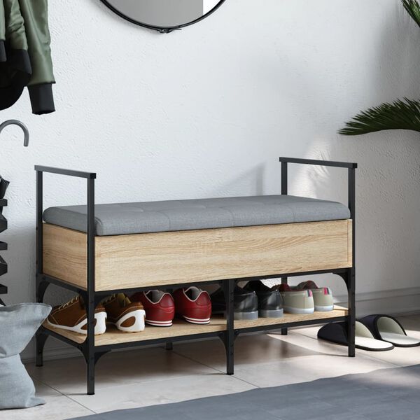 vidaXL Klop za čevlje sonoma hrast 85,5x42x57,5 cm inženirski les