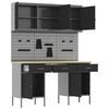 vidaXL Delovna omara s predalom 10 pcs Črna Inženirski les in jeklo