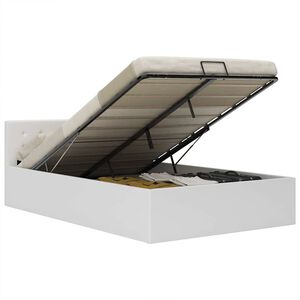 vidaXL Dvižni posteljni okvir belo umetno usnje 120x200 cm