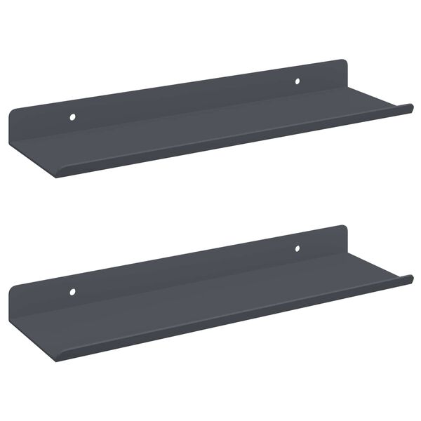 vidaXL Ležeča polica 2 pcs Antracit 30 x 9 x 2,5 cm Jeklo