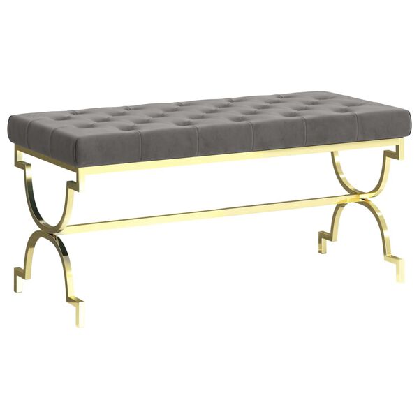 vidaXL Klop 99 cm siv žamet in nerjaveče jeklo