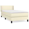 vidaXL Box spring postelja z vzmetnico krem 100x200 cm umetno usnje