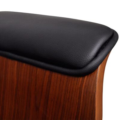 vidaXL Vrtljiv stol iz ukrivljenega lesa in umetnega usnja
