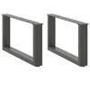 vidaXL Noge za klubsko mizico v obliki črke U 2 kosa antracitne 60 x (30-31) cm jeklo