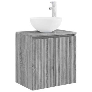 vidaXL Umivalnik s pritrditev na steno Siva Sonoma 49,5 x 41 x 64,5 cm
