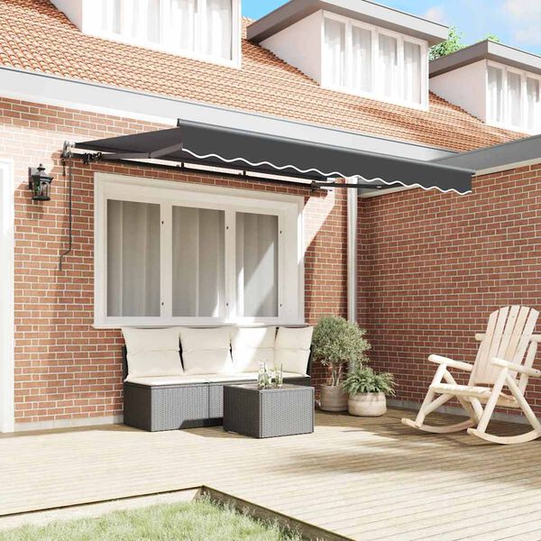 vidaXL Retraktilna tenda Antracit 300 x 200 cm blago