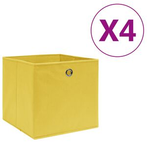 vidaXL &Scaron;katle 4 kosi netkano blago 28x28x28 cm rumene