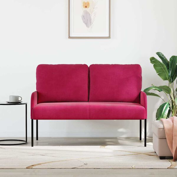 vidaXL Sedežne garniture z blazino 110cm Vinorodna rdeča Vezani les