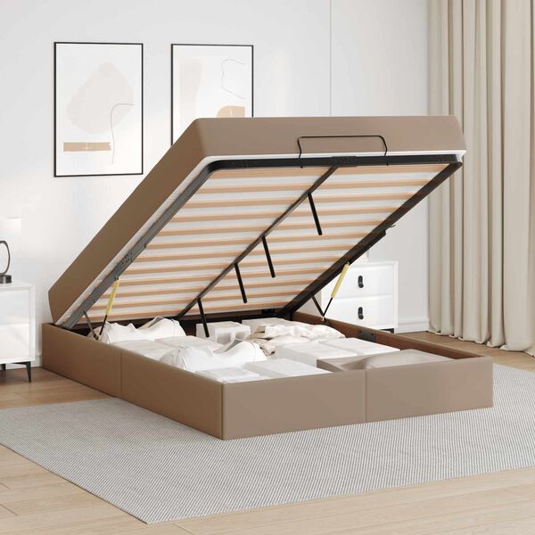 vidaXL Posteljni okvir z vzmetnico z vzmetnico 2 pcs Ten PVC