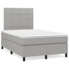 vidaXL Boxspring postelja z vzmetnico svetlo siva 120x190 cm blago
