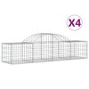 vidaXL Obokane gabion ko&scaron;are 4 kosi 200x50x40/60 cm pocinkano železo