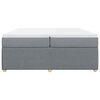 vidaXL Box spring postelja z vzmetnico svetlo siva 200x200 cm blago