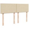 vidaXL Box spring postelja z vzmetnico krem 140x200 cm blago