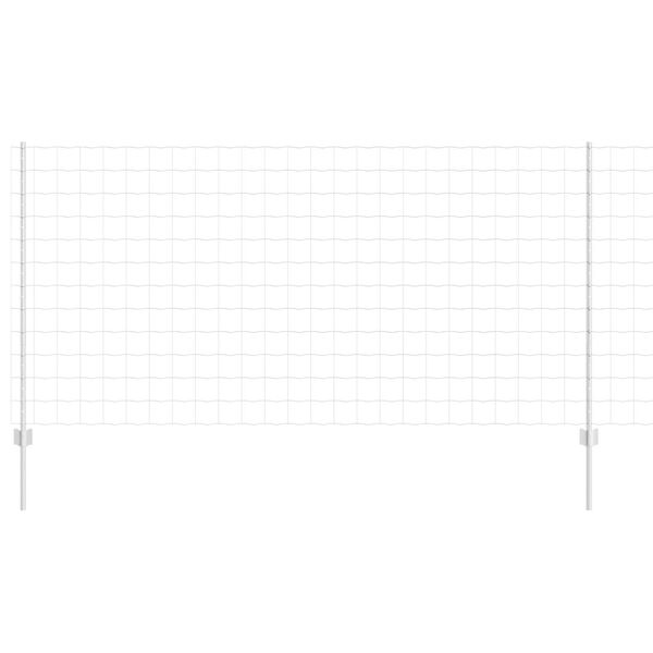 vidaXL Ograja s stebrom srebrna 1,2 x 10 m Jeklo