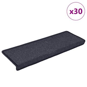 vidaXL Stopni&scaron;čne preproge 30 kosov 65x21x4 cm temno sive in modre pravokotne