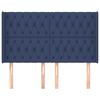 vidaXL Vzglavje z u&scaron;esi modro 163x16x118/128 cm blago