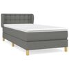 vidaXL Box spring postelja z vzmetnico temno siva 90x200 cm blago