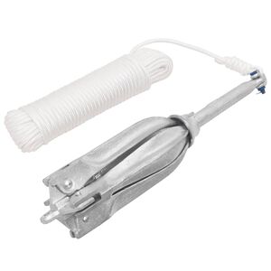 vidaXL Zložljivo sidro z vrvjo srebro 12 kg vroče pocinkano litino