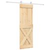 vidaXL Drsna vrata Naravna in bela 70 x 210 cm Masiven borov les