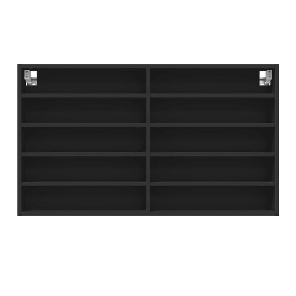 vidaXL Vitrina črna 100x15x58 cm inženirski les