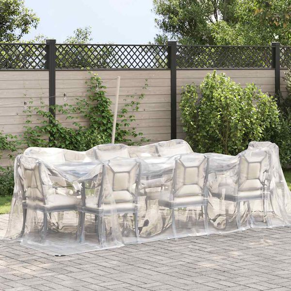 vidaXL Prozorna ponjava z očesci 2x6 m polietilen