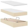 vidaXL Postelja s shranjevanjem Krema 200 x 200 cm Umjetno usnje