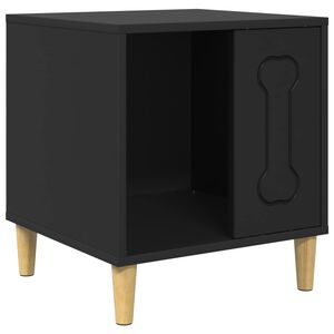 vidaXL Pasja hi&scaron;a Črna 44 x 42 x 49 cm Konstruiran les