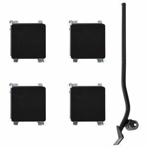 vidaXL Pohištveni valjčki 4 kosi z dvigalom 13,5x13,5x6 cm jeklo 1300 kg