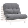 vidaXL Futon z leži&scaron;čem bela 90x206x11 cm trdna borovina
