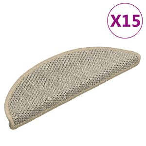 vidaXL Samolepilne preproge za stopnice sisal 15 kosov 56x17x3 cm