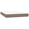 vidaXL Box spring postelja z vzmetnico taupe 140x190 cm blago