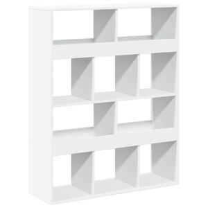 vidaXL Pregrada za prostor bela 100x33x125,5 cm inženirski les