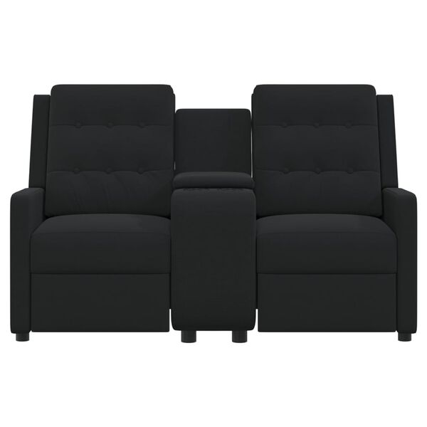 vidaXL Masažni dvosed z držali za skodelico črn