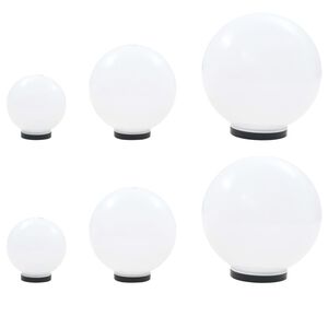 vidaXL LED okrogle svetilke 6 kosov krogle 20/30/40 cm PMMA