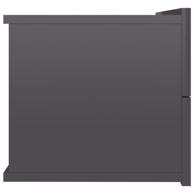vidaXL Nočna omarica visok sijaj siva 40x30x30 cm iverna plošča