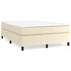 vidaXL Box spring postelja z vzmetnico krem 180x200 cm umetno usnje