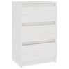 vidaXL Nočna omarica bela 40x29,5x64 cm trdna borovina