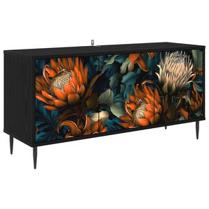 vidaXL TV omarica LOCHEM 102 x 33 x 51 cm Črni hrast Inženirski les