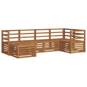 vidaXL Kotna sedežna garnitura 6 pcs Naravna