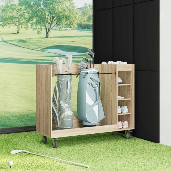 vidaXL Golf omara s kolesom Enobarvno Sonoma hrast 120 x 45 x 98 cm