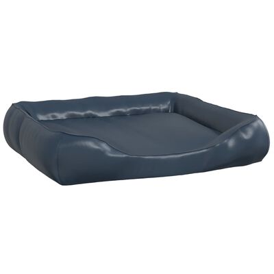 vidaXL Pasja postelja temno modra 105x80x25 cm umetno usnje