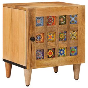 vidaXL Nočna omarica Naravna 40 x 33,5 x 46 cm Masiven les manga