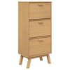 vidaXL Omarica za čevlje OLDEN rjava 55x35x120 cm trdna borovina