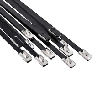 vidaXL Vezalke za kabel 12 kos 4,6 x 700 mm Črna