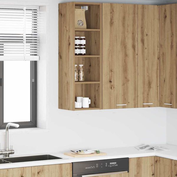 vidaXL Viseča omarica Umetni hrast 30 x 29,5 x 100 cm Konstruiran les