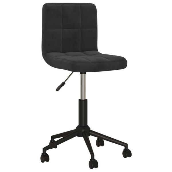 vidaXL Vrtljiv jedilni stol črn žamet