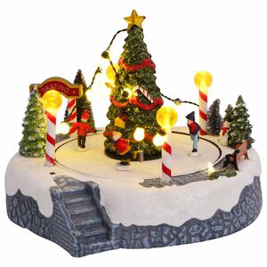 vidaXL Dekoracija božične vasi 22 x 21,5 x 17 cm Plastika večbarvno